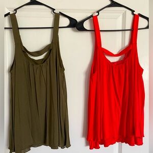 The Loft Flowy Tanks - Orange and Green